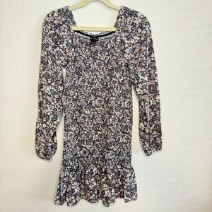 Art Class Floral Gray & Black Dress (Girl)